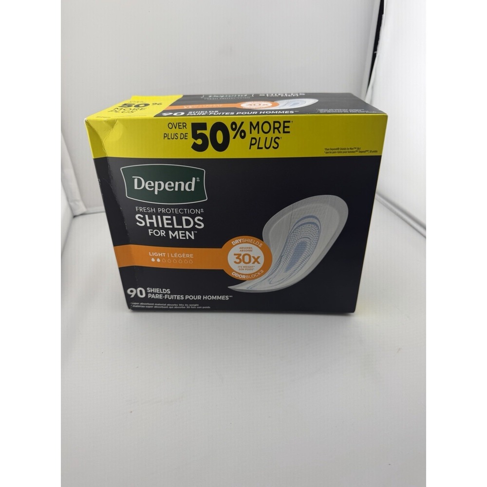Shields Incontinence Pads for Men, Light Absorbency, 90 Count New In box